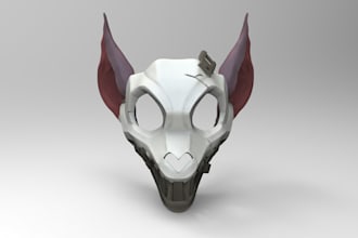 design 3d cosplay model, 3d helmet 3d mask 3d armor, weapon for 3d printing