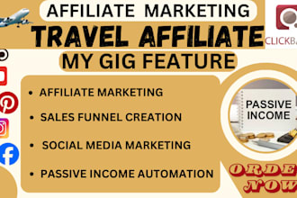 setup travel affiliate website clickbank affiliate marketing passive income