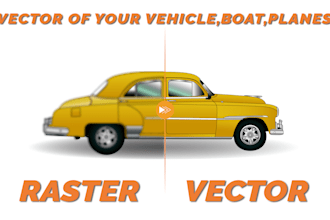 draw vector of your vehicle, boats, planes in adobe illustrator