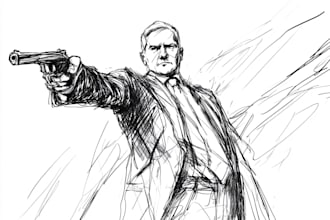 illustrate political cartoon character sketch or line art