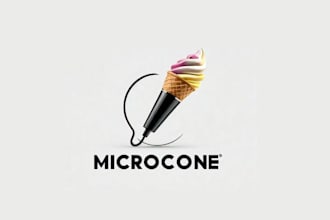design included ice cream cone logo for your business
