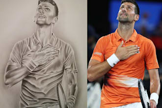 draw a beautiful pencil portrait in just 48 hours