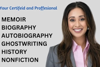 ghostwrite for memoir, novel, biography, autobiography, ebook ghost writing