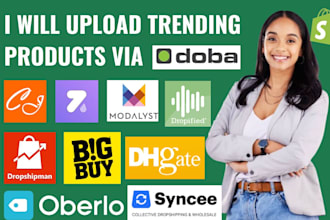 create shopify website via doba dhgate dropshipman bigbuy syncee modalyst temu