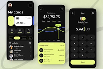 develop fintech app, neo bank app, wallet app, crypto wallet app, finance app