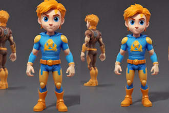 create 3d toy, 3d action figure, 3d model, 3d character stl file for 3d printing