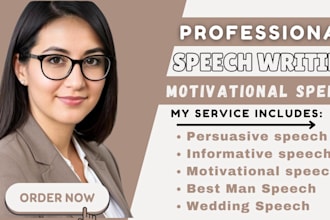 write speech writing, wedding speech, motivational speech, graduation speech