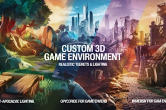 create stylized 3d game environment, realistic 3d level map design in unity 3d