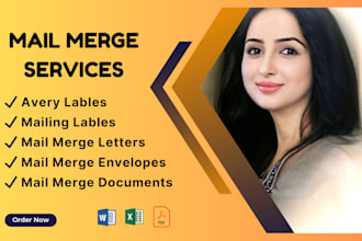 mail merge for mailing labels, letters and envelopes within 2 hours