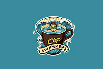 design thrilling coffee swimmers logo