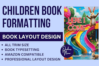 children book, paperback formatting, layout design, typesetting for amazon KDP