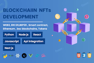 develop web3, erc20 tokens with smart contracts on ethereum and bsc blockchains