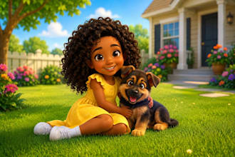 illustrate children book illustration, 3d children story book illustration