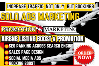travel site promotion airbnb,  marketing  virbo solo ads increase bookings,