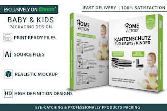 baby products box packaging, kids products box design