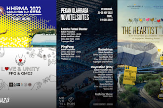 make poster, flyer, background stage for event