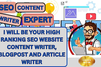 be your high ranking SEO website content writer, blogpost, and article writer