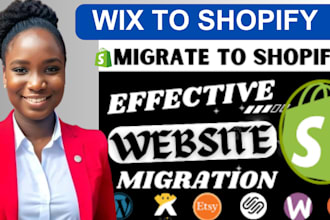 migrate, convert clone edit duplicate wix website to shopify store