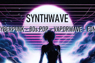 make a darkwave, synthwave, cyberpunk, edm production for you