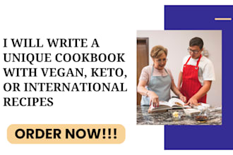 write a unique cookbook with vegan, keto, or international recipes