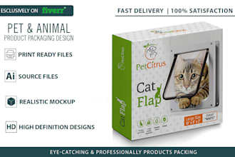 pet animal product box packaging, animal food pouch design