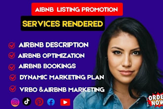 market and optimize your airbnb ,booking ,vrbo listings  for more bookings
