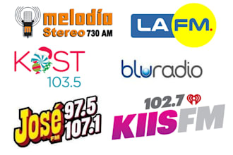 play, broadcast, promote your single track on best california, colombia radio