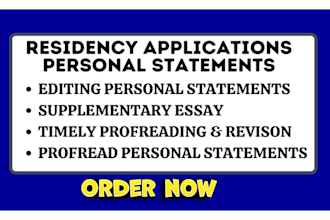 edit your personal statement for eras residency, medical school, or fellowship
