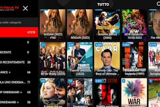 develop functional iptv app, smart tv app samsung TV, livetv channel and IOS app