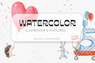 paint for you watercolor illustrations or postcards