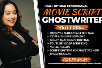 write treatment, movie script, short film, TV series, screenplay, scriptwriting