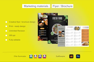 design modern eye catchy food flyers and digital menu board