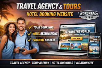 build travel agency website tour hotel booking wordpress tour website
