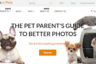 design highly profitable pet supplies shopify pet care store pet product website