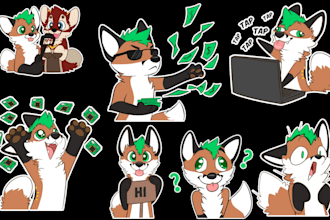 create furry animated telegram sticker, crypto telegram stickers, animated gifs
