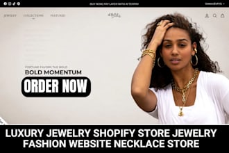 design luxury jewelry shopify store jewelry fashion website necklace store