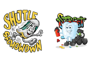 design retro cartoon character graffiti logo