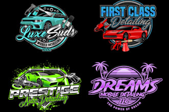 design custom auto detailing, repair and automotive logo