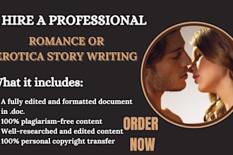 be your romance story ghostwriter erotic romance nsfw kinky bdsm erotica story