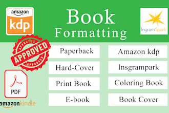 do paperback, hardcover, ebook formatting for amazon kdp
