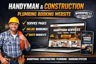 build handyman website construction wordpress website plumbing booking website