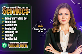 make telegram volume and holder bot on solana sui tron xrp ethereum evm