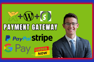 integrate stripe xendit paypal apple payment gateway on wix, wordpress, shopify