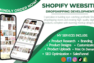 design 8 figure shopify dropshipping, shopify website devopment, dropshipping