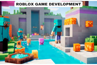 develop a complete roblox game development,  roblox map, roblox simulator game