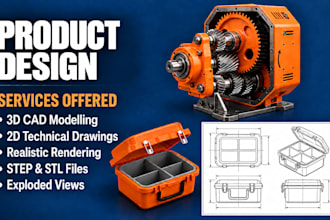 do 3d printing design and 3d cad design using solidworks