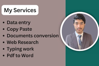 do accurate fast typing, handwriting to word, data entry work