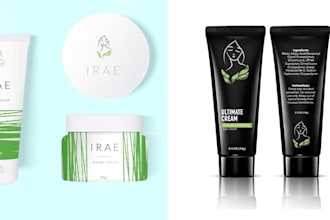 make a professional feminine skincare cosmetic logo and product design 24 hours