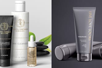 make a unique skincare cosmetic logo and product design