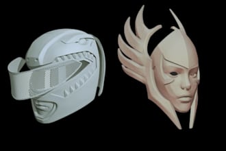 model 3d helmet mask cosplay pepakura for printing 3d armor 3d bjd, prop 3d toy